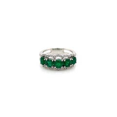 1.85 Carat Green Emerald and Diamond Ladies Ring