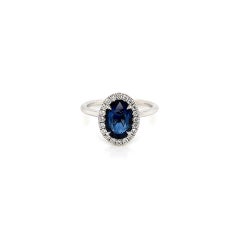 Bague pour femme en diamants et saphirs de 2,15 carats au total