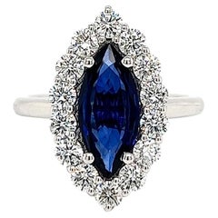 2.98 Total Carat Sapphire Diamond Ladies Ring