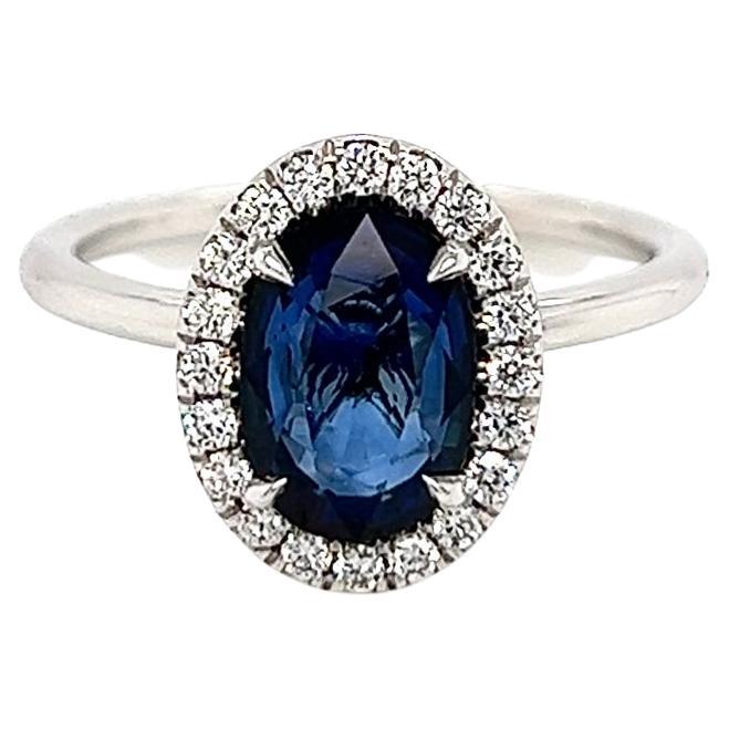 2.15 Total Carat Sapphire Diamond Ladies Ring For Sale