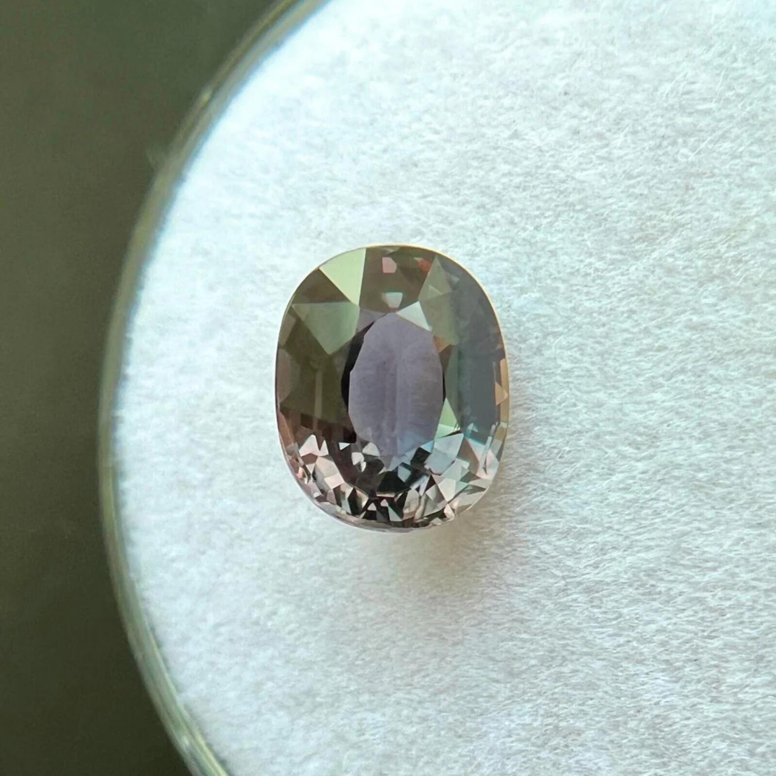 1,85ct Cambio de color zafiro rosa púrpura sin tratar rara gema oval 7,5x6mm VVS en Nuevo estado para la venta en Birmingham, GB