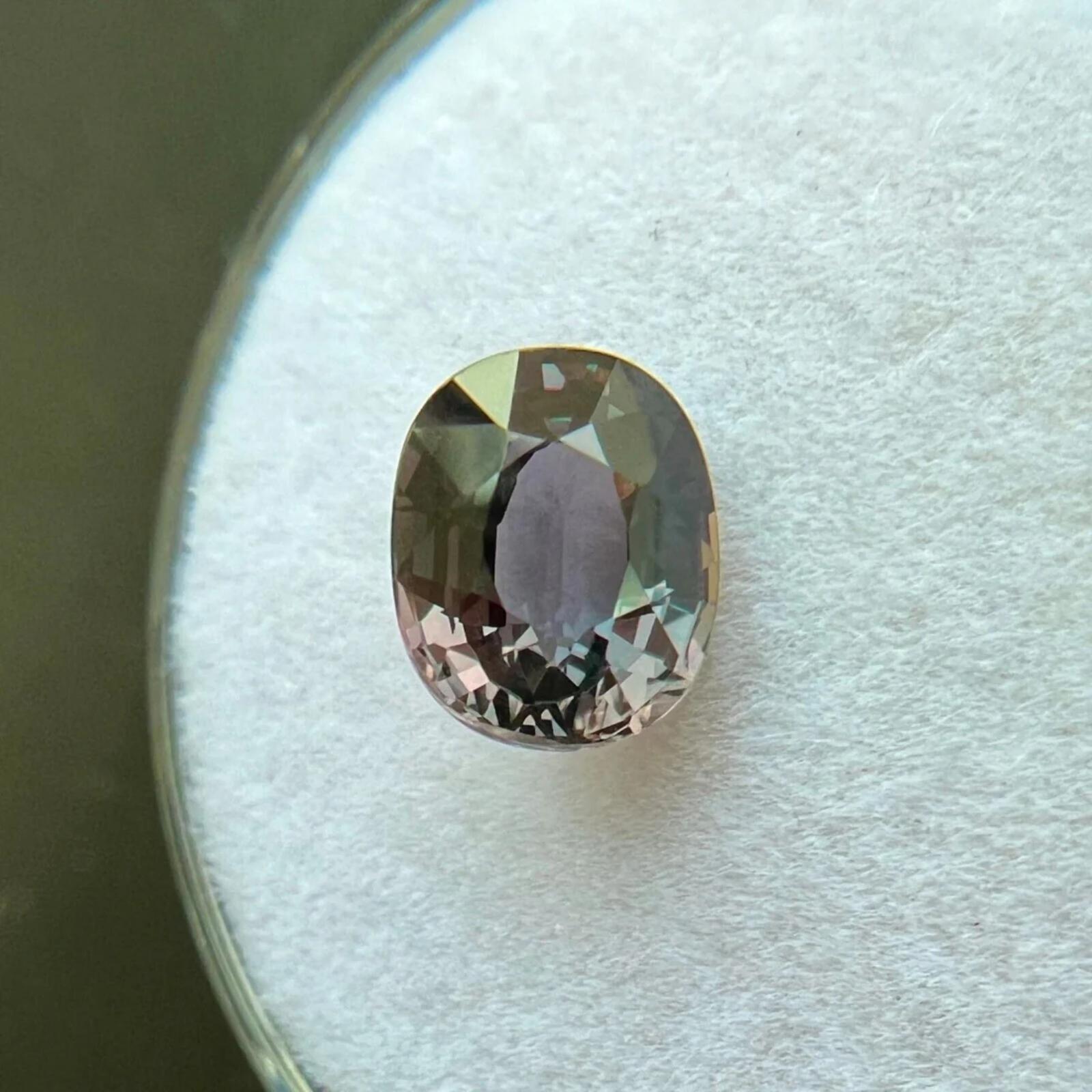 1,85ct Cambio de color zafiro rosa púrpura sin tratar rara gema oval 7,5x6mm VVS en venta 1