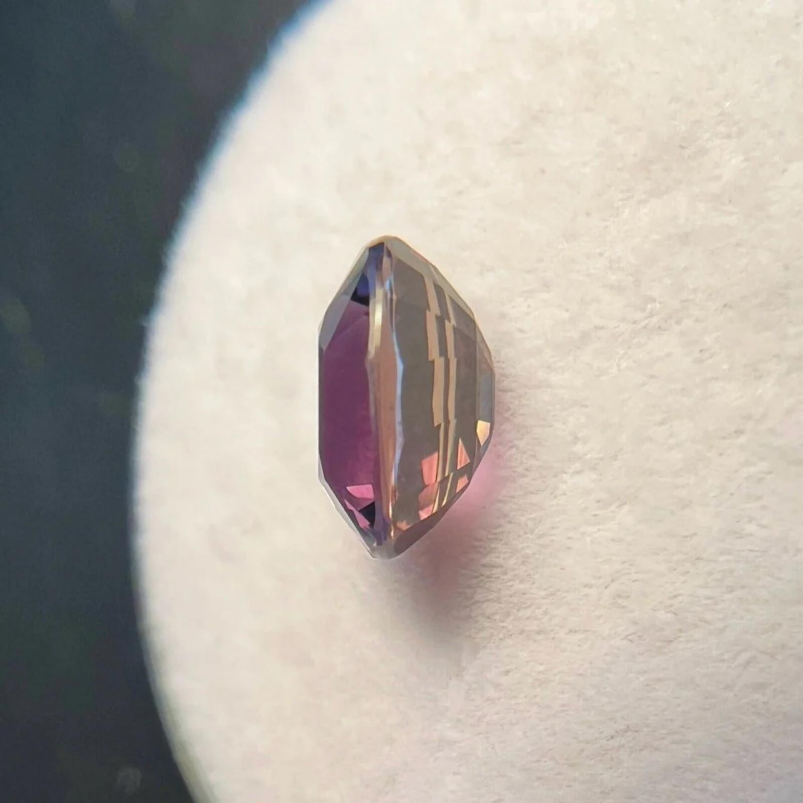 1,85ct Cambio de color zafiro rosa púrpura sin tratar rara gema oval 7,5x6mm VVS en venta 4