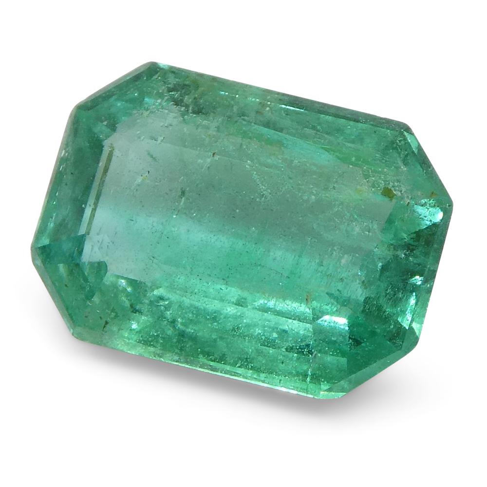 Women's or Men's 1.85ct Emerald Cut Emerald For Sale
