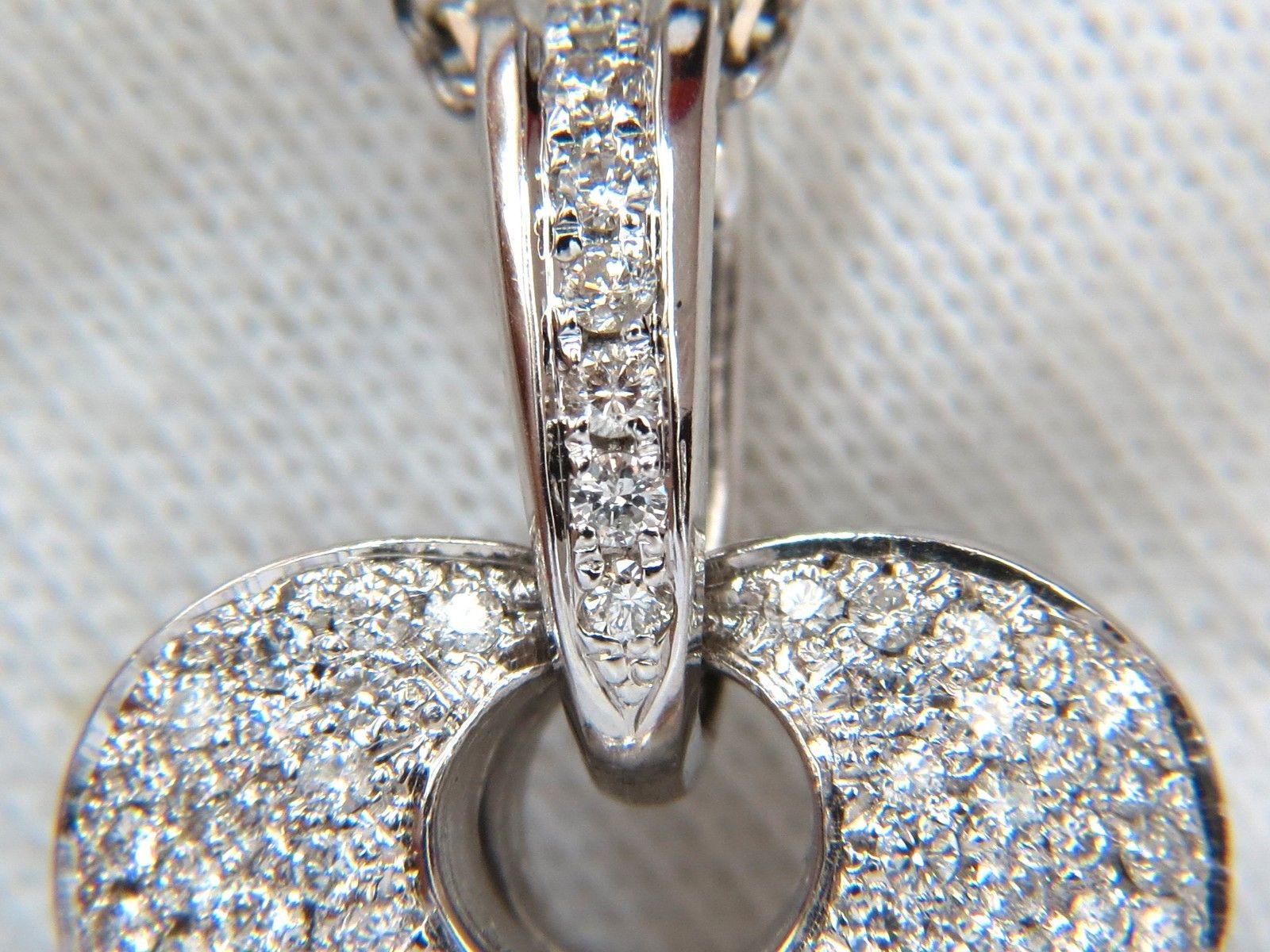 1.85CT Natural Diamond Modified Mod Dangle Heart Pendant Bead Set 18KT VS In New Condition For Sale In New York, NY