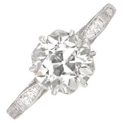 1.85 Carat Old European-Cut Diamond Engagement Ring, Platinum