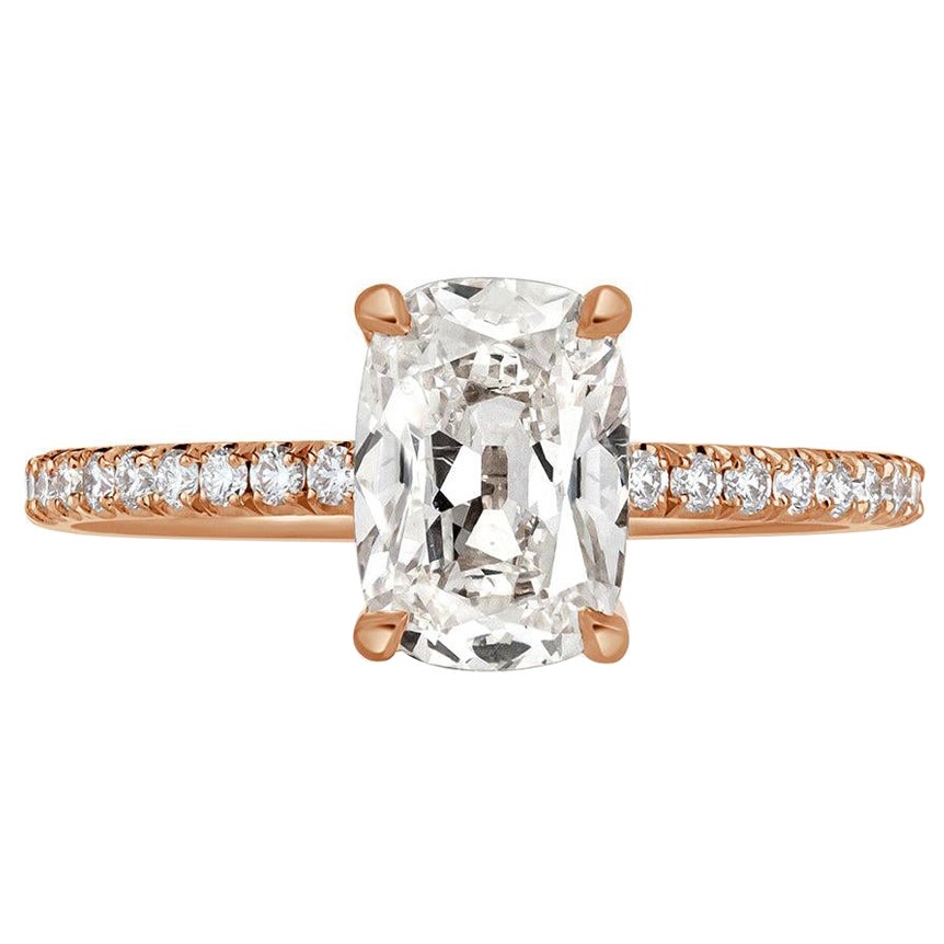 1.85ct Old Mine Cut Diamond Engagement Ring