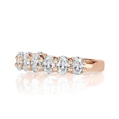 1,85ct Oval Cut Diamond Hochzeit Band in 18k Rose Gold