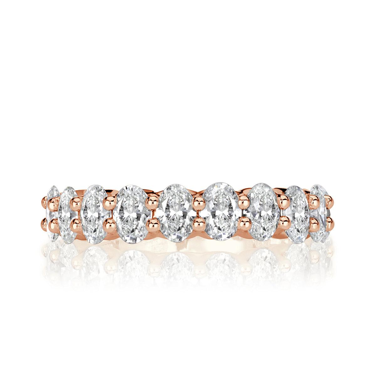 1.85ct Oval Cut Diamond Wedding Band in 18k Rose Gold