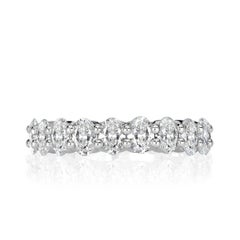 1.85ct Oval Cut Diamond Wedding Band in 18k White Gold