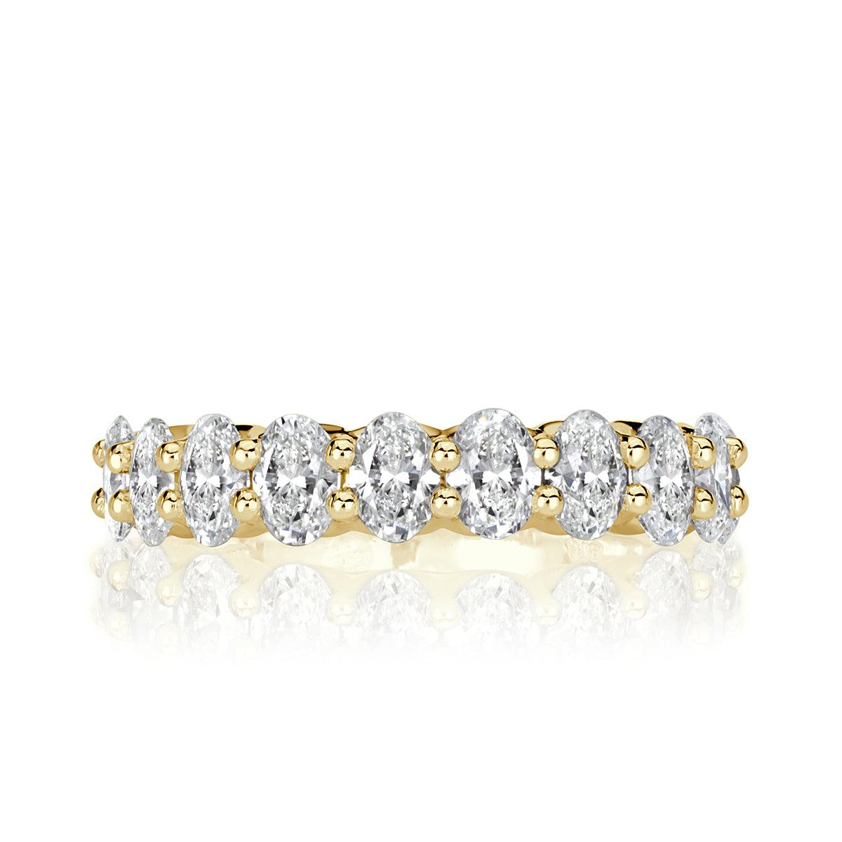 1.85ct Oval Cut Diamond Wedding Band in 18k Yellow Gold