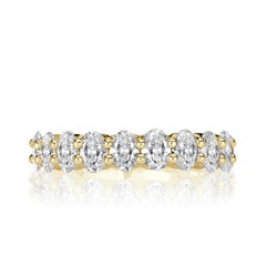 1.85ct Oval Cut Diamond Wedding Band in 18k Yellow Gold