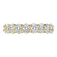 1.85ct Oval Cut Diamond Wedding Band in 18k Yellow Gold
