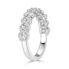 Alianza de boda con diamantes talla oval de 1.85 ct en platino