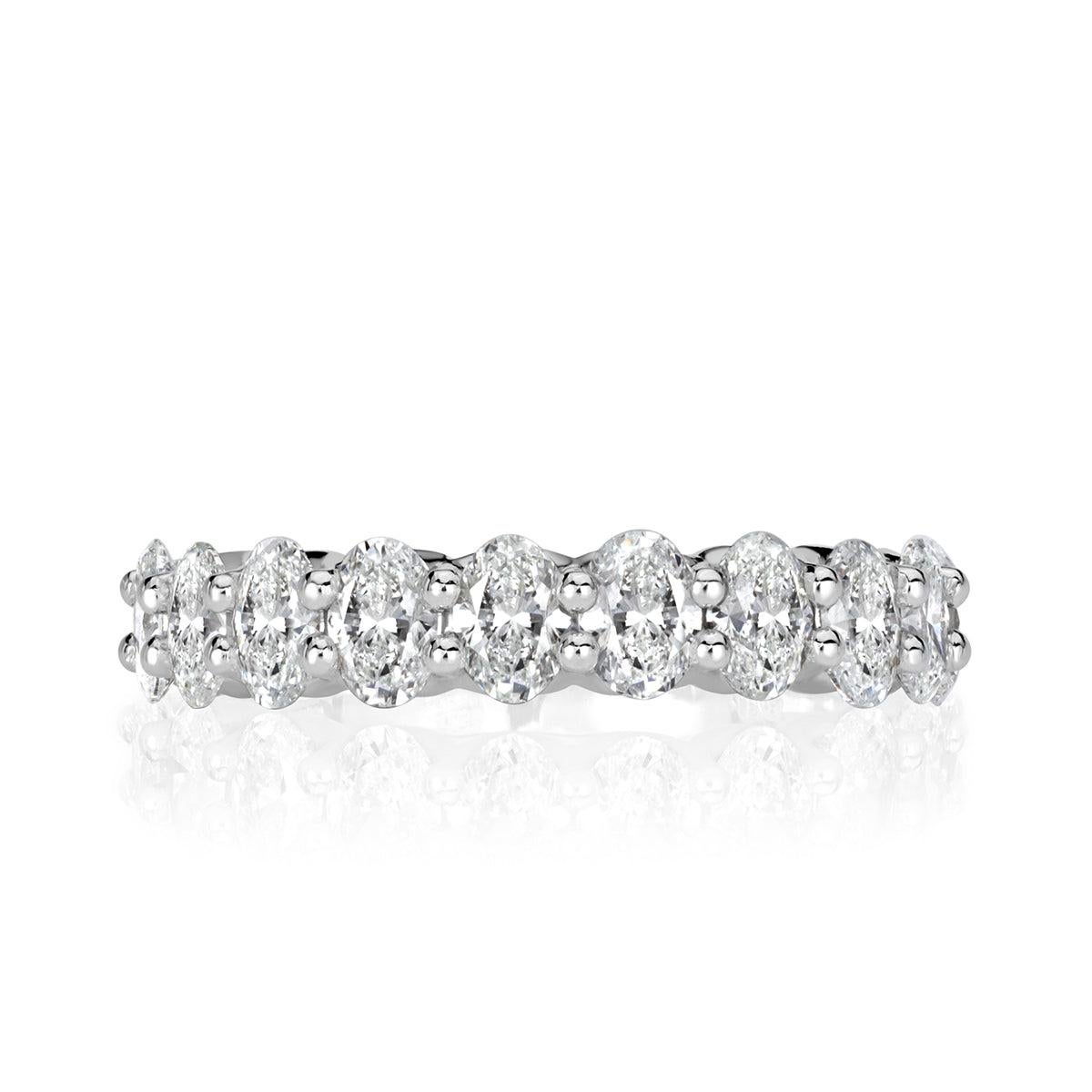 1.85ct Oval Cut Diamond Wedding Band in Platinum