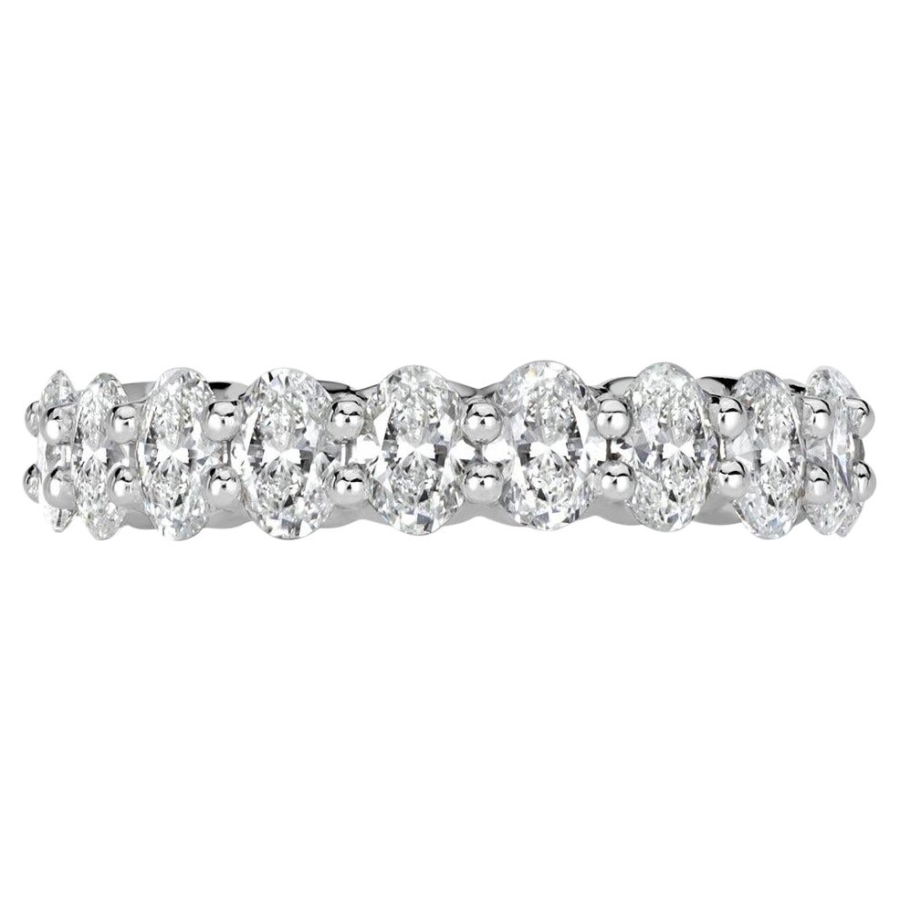 1.85ct Oval Cut Diamond Wedding Band in Platinum