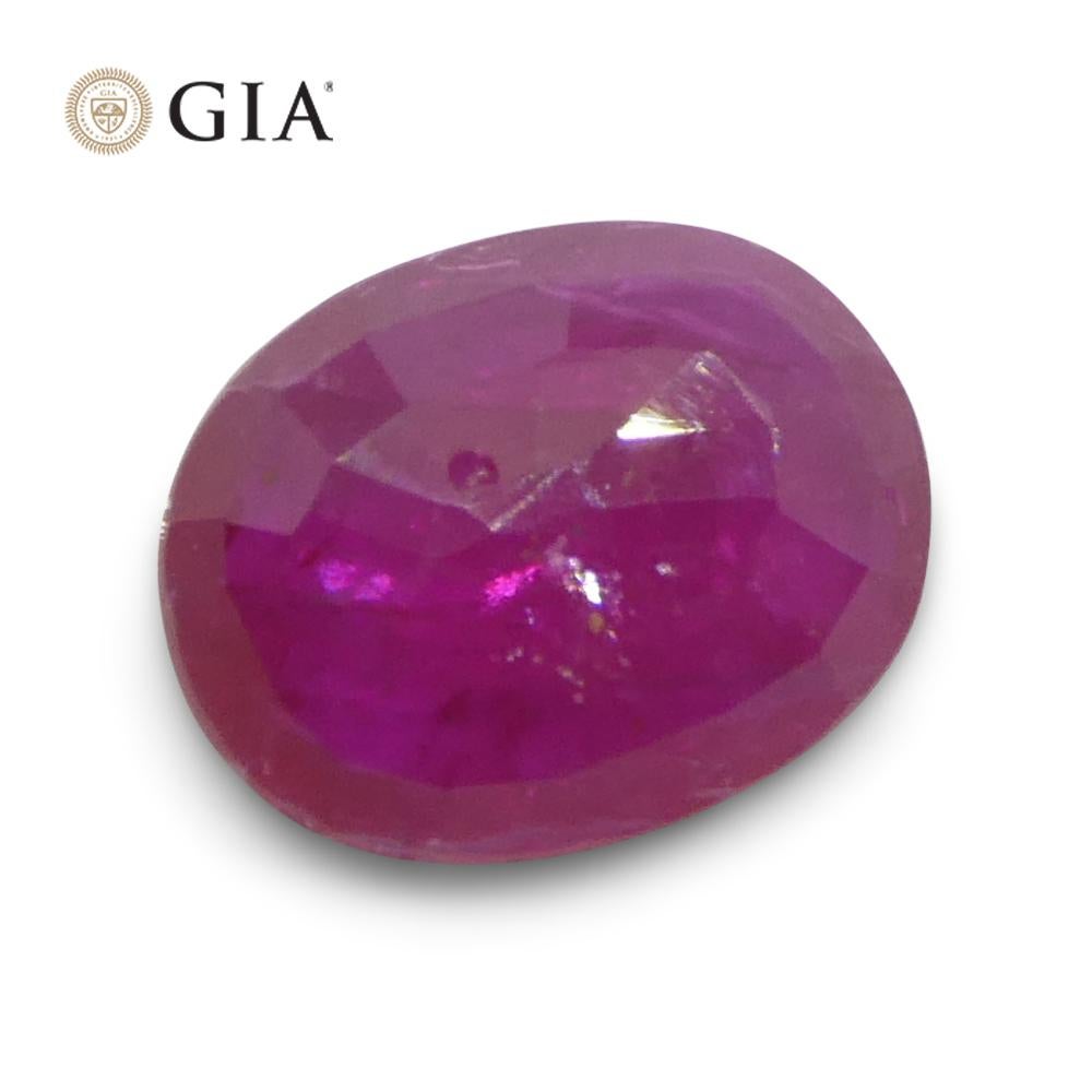 1.85ct Rubino ovale rosso violaceo certificato GIA Mozambico in vendita 5