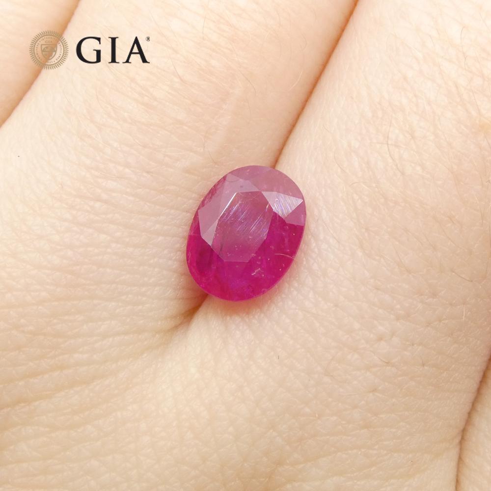 1.85ct Oval Purplish Red Ruby GIA Certified Mozambique For Sale 7