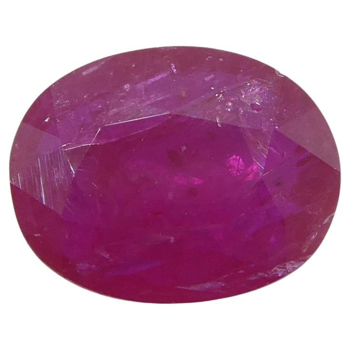 1.85ct Oval Purplish Red Ruby GIA Certified Mozambique For Sale