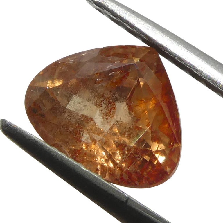 RARE !! SAPHIR ORANGE ROSE DE TANZANIE : 5 mm x 4.2 mm