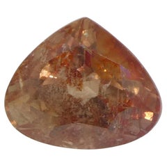 Zaffiro rosa-arancio a pera da 1,85ct della Tanzania, non riscaldato
