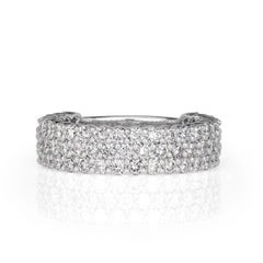 1.85ct Round Brilliant Cut Diamond Wedding Band in 18k White Gold