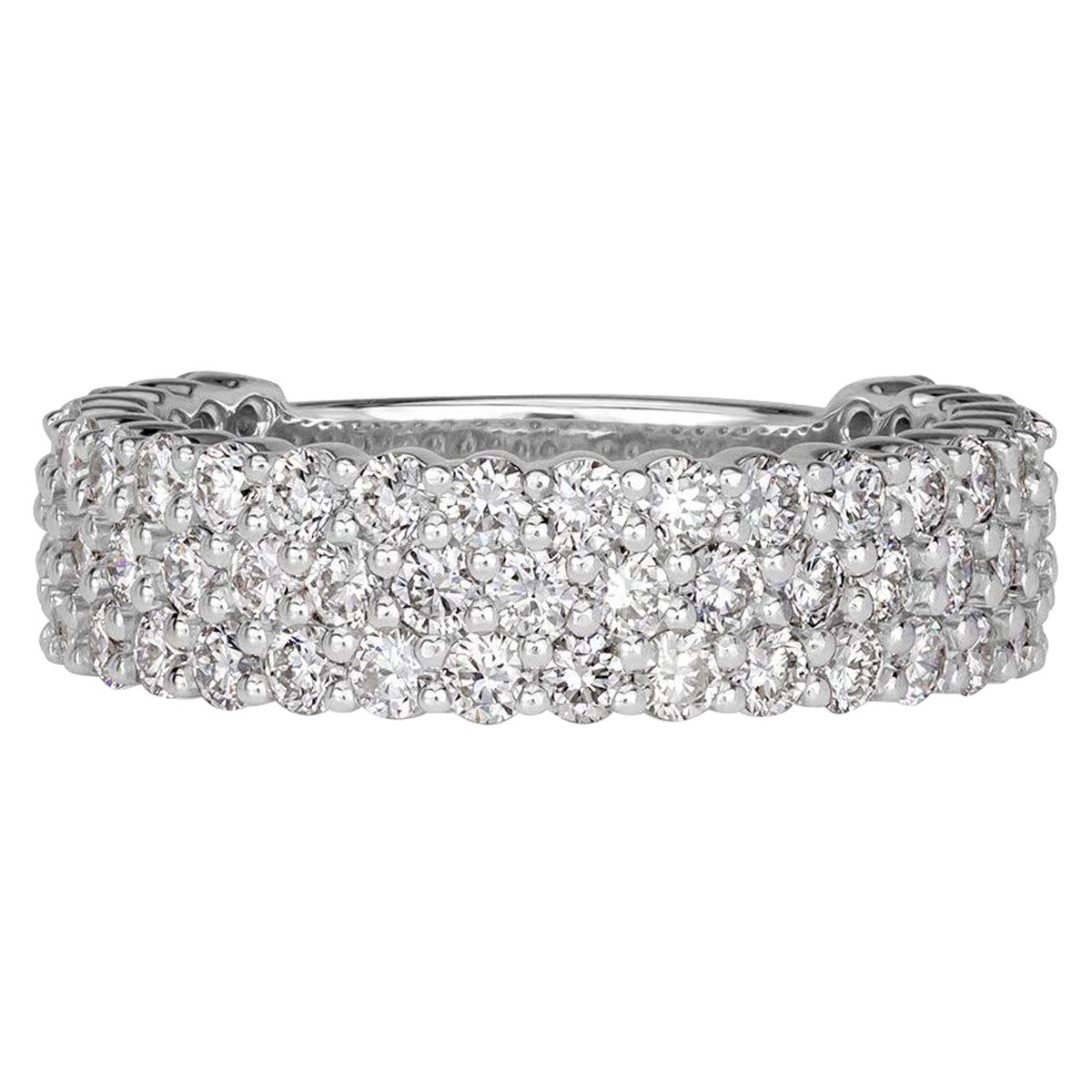 1.85ct Round Brilliant Cut Diamond Wedding Band in 18k White Gold