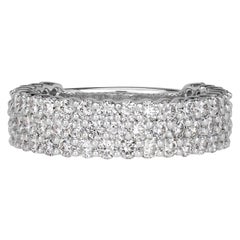 1.85ct Round Brilliant Cut Diamond Wedding Band in 18k White Gold