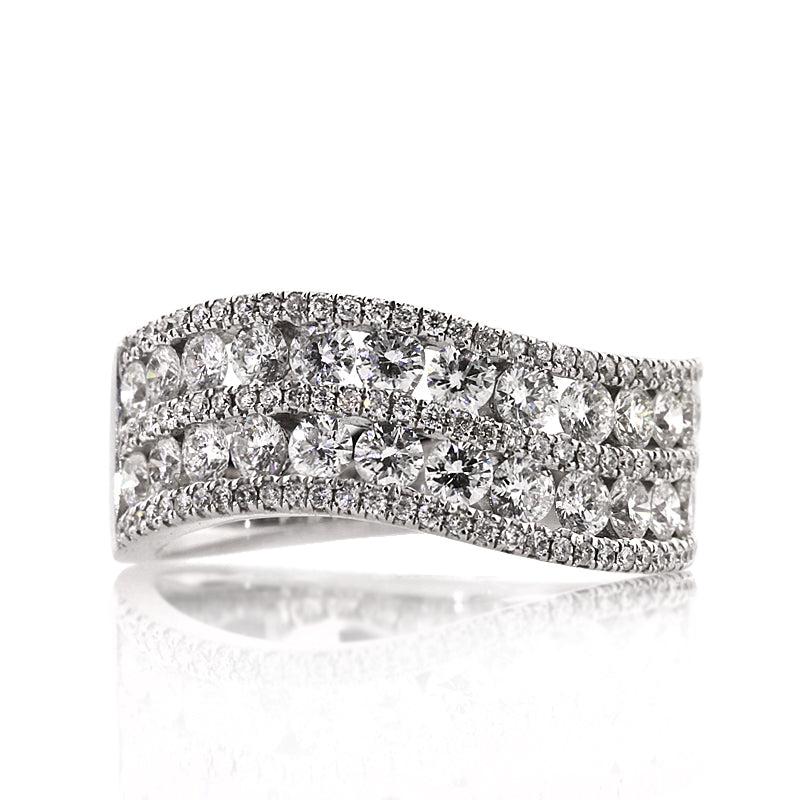 1.85ct Round Brilliant Cut Diamond White Gold Band