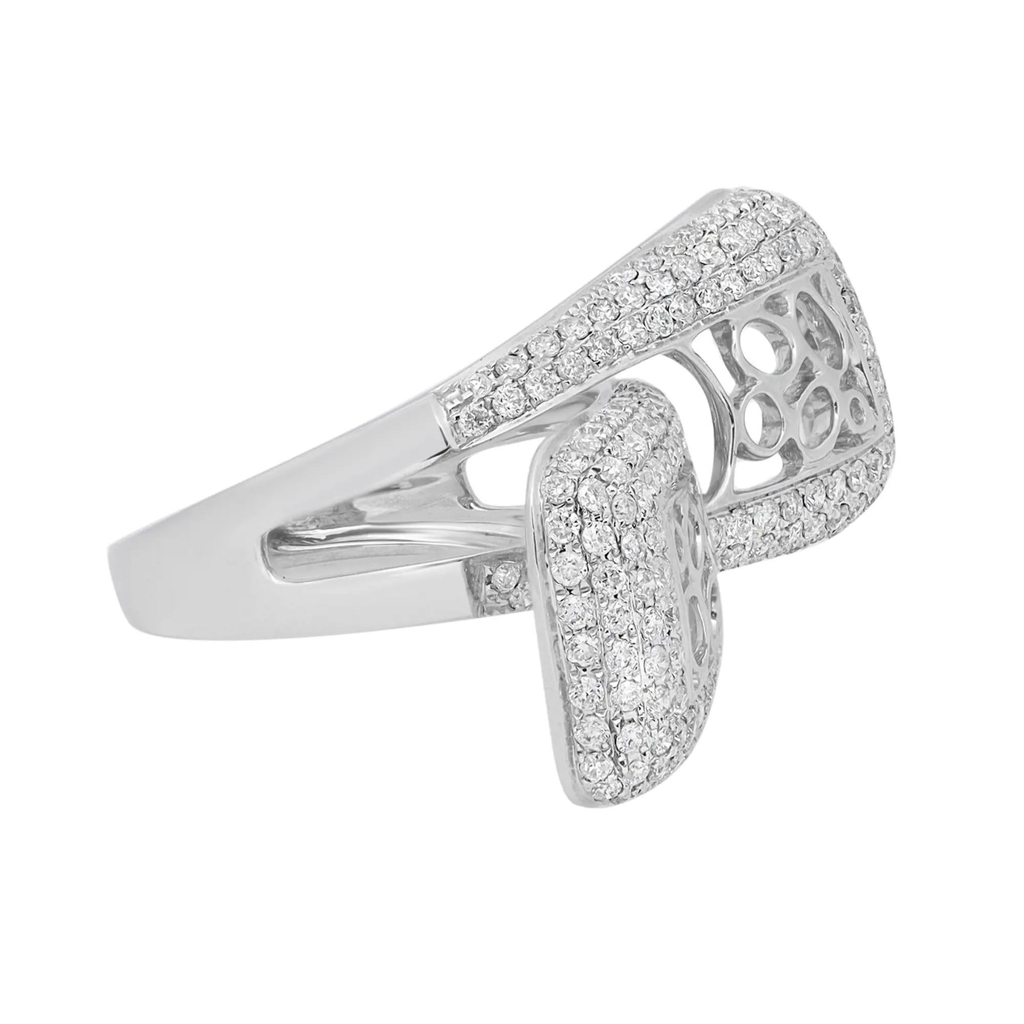 Round Cut 1.85cttw Pave Set Round Diamond Ladies Cocktail Ring 14k White Gold For Sale