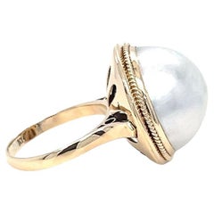 18.5mm Mabe Perlenring aus Gelbgold