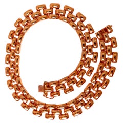 18.5mm Wide Classic Panther Link Necklace 14kt gold 74 grams*
