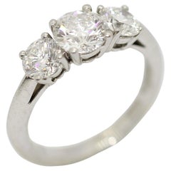 1.86 Carat, 950 Platinum and Diamond Three Stone Trilogy Ring from Tiffany & Co