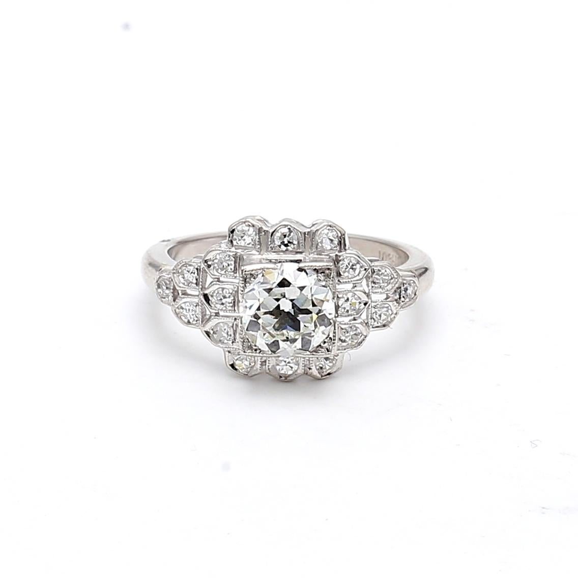 Title:
1.86 Carat Circular Brilliant Cut G-I2 Diamond Platinum Art Deco Ring
Style:
Art Deco
Metal:
Platinum
Gemstone 1:
1.23 Carat Diamond
Number of Stones:
1
Color:
G
Clarity:
I2
Shape:
Circular Brilliant Cut
GIA:
DIAM CB G I2 (GIA)