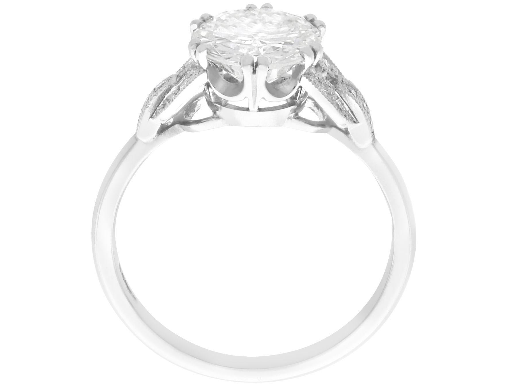 Contemporary 1.86 Carat Diamond Solitaire Engagement Ring in Platinum For Sale