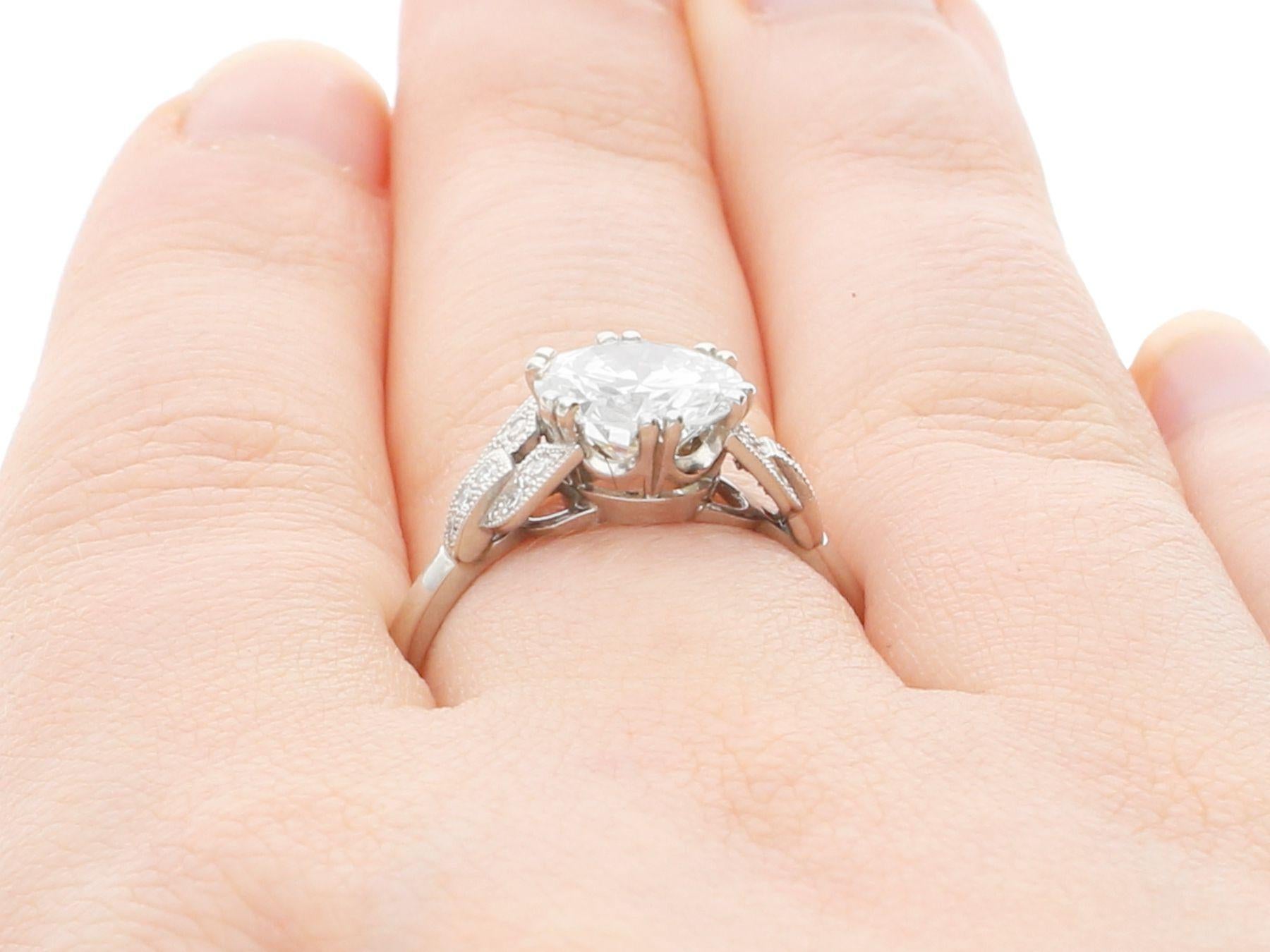 1.86 Carat Diamond Solitaire Engagement Ring in Platinum For Sale 1