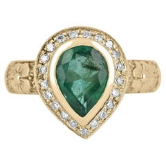 1.86 Carat Emerald Statement 14K White Gold Graceful Brilliance