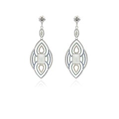 18.6 Carat Green Amyethest, Sapphire and Peridot Earrings in White Gold