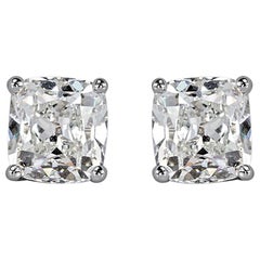 1.86 Carat H VS2-SI1 Old Mine Cut Diamond Stud Earrings Eye Clean Earrings