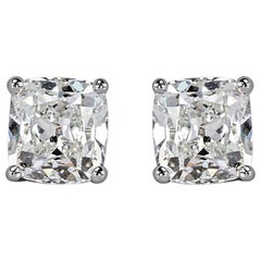 1.86 Carat H VS2-SI1 Old Mine Cut Diamond Stud Earrings Eye Clean Earrings