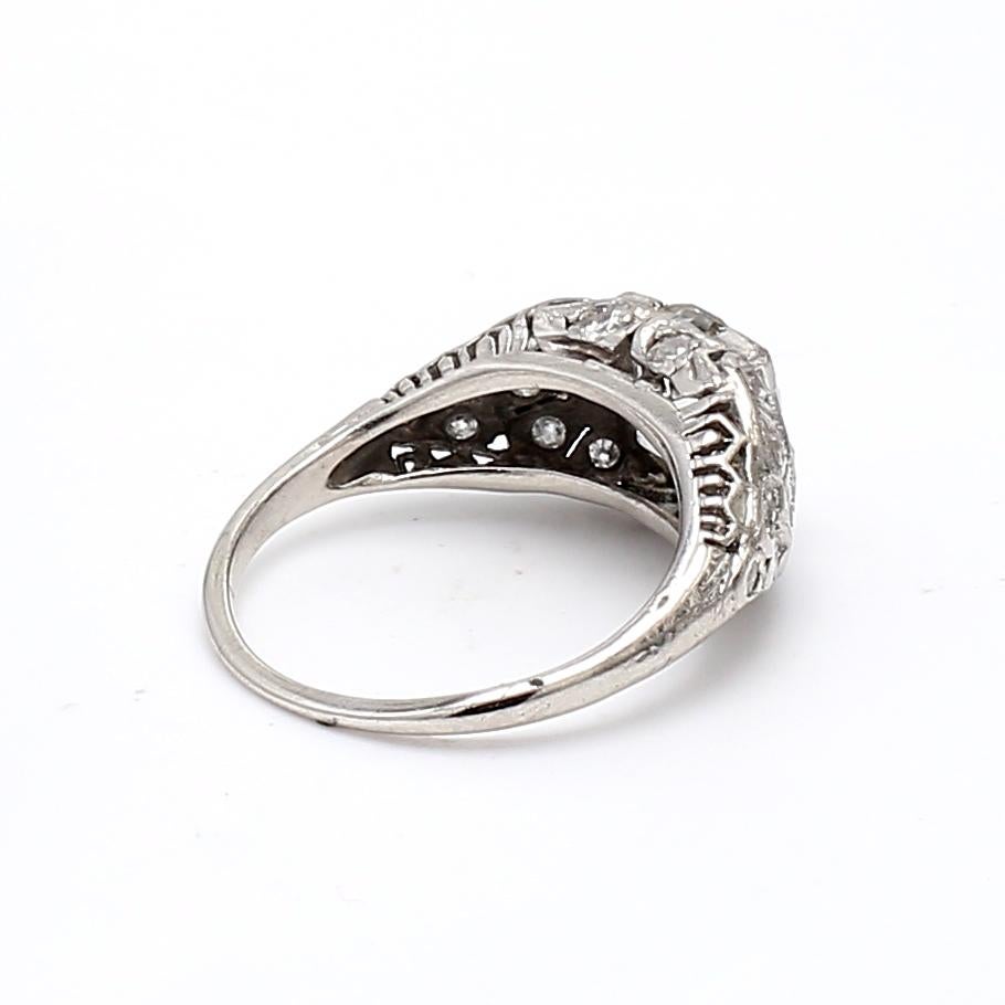 Bague de mariage en platine J-SI2 avec diamant taille européenne ancienne de 1,86 carat Pour femmes en vente