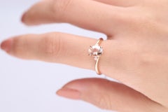 1.86 Carat Oval Cut Morganite Diamond Accents 14K Rose Gold Ring