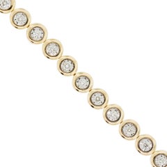1.86 Carat Round Cut Bezel Set Tennis Bracelet 14 Karat