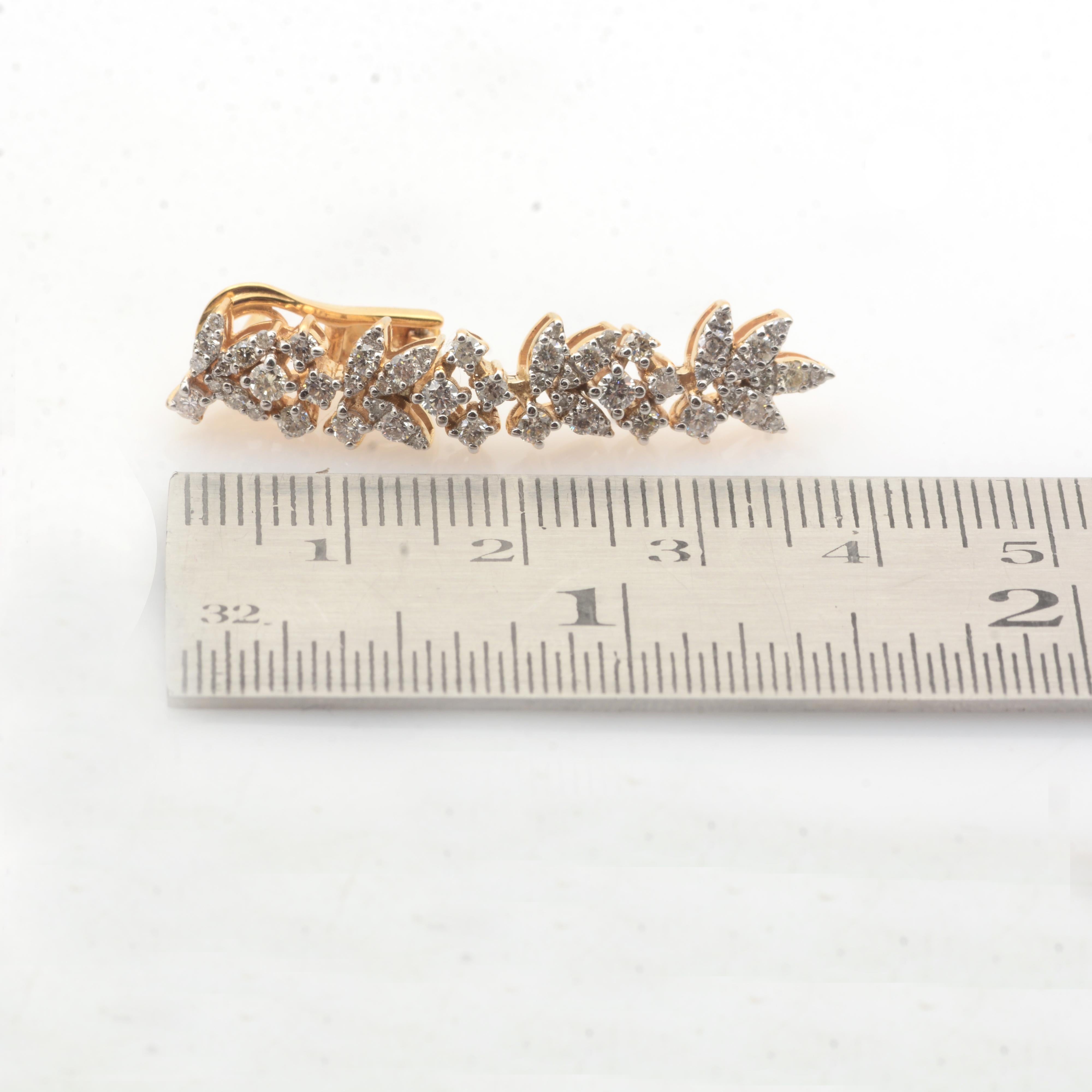 Donna 1.86 Carat SI Clarity HI Color Diamond Fine Dangle Earrings 14 Karat Yellow Gold in vendita