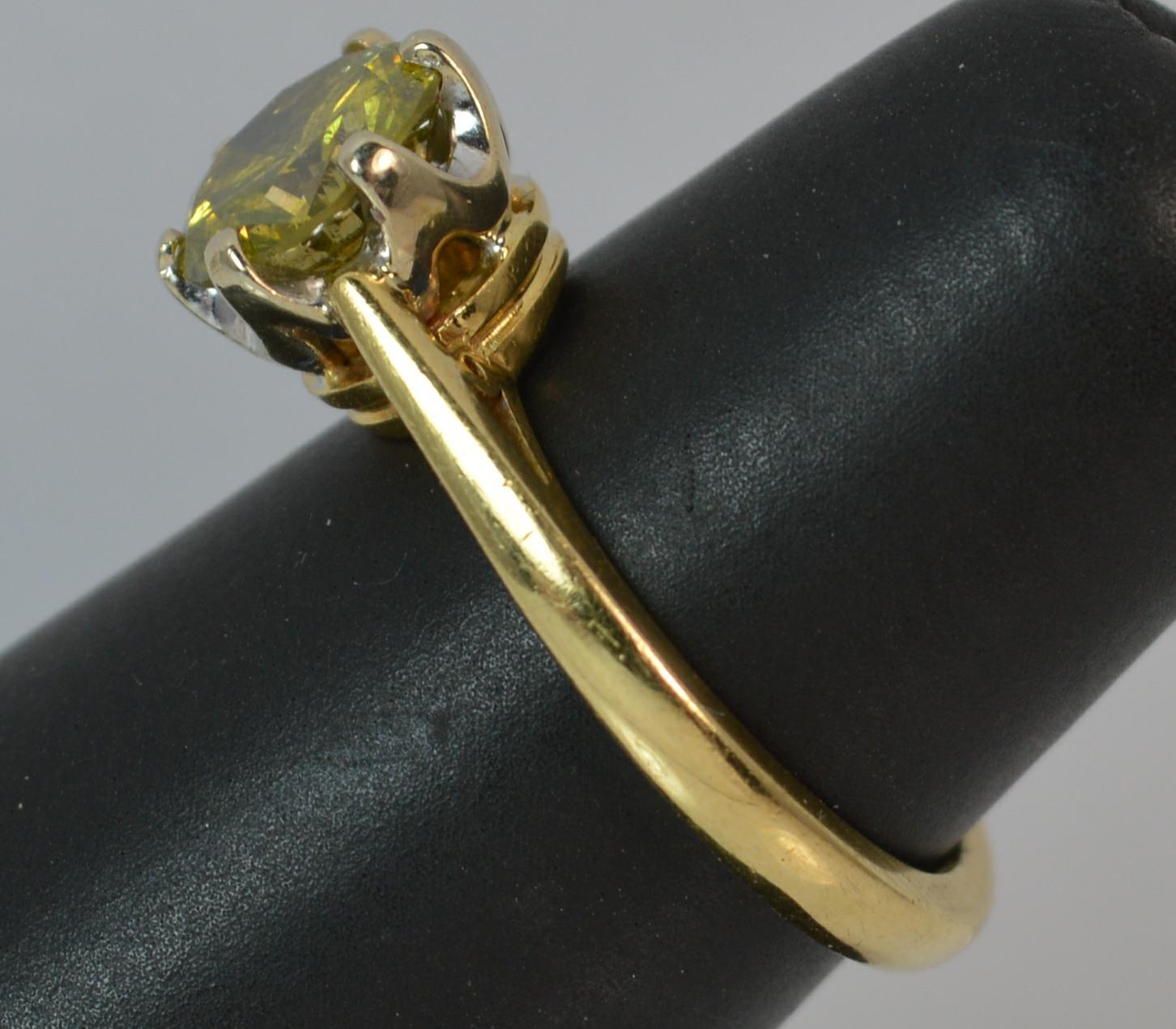 1.86 Carat Yellow Diamond 18 Carat Gold Solitaire Engagement Ring 5