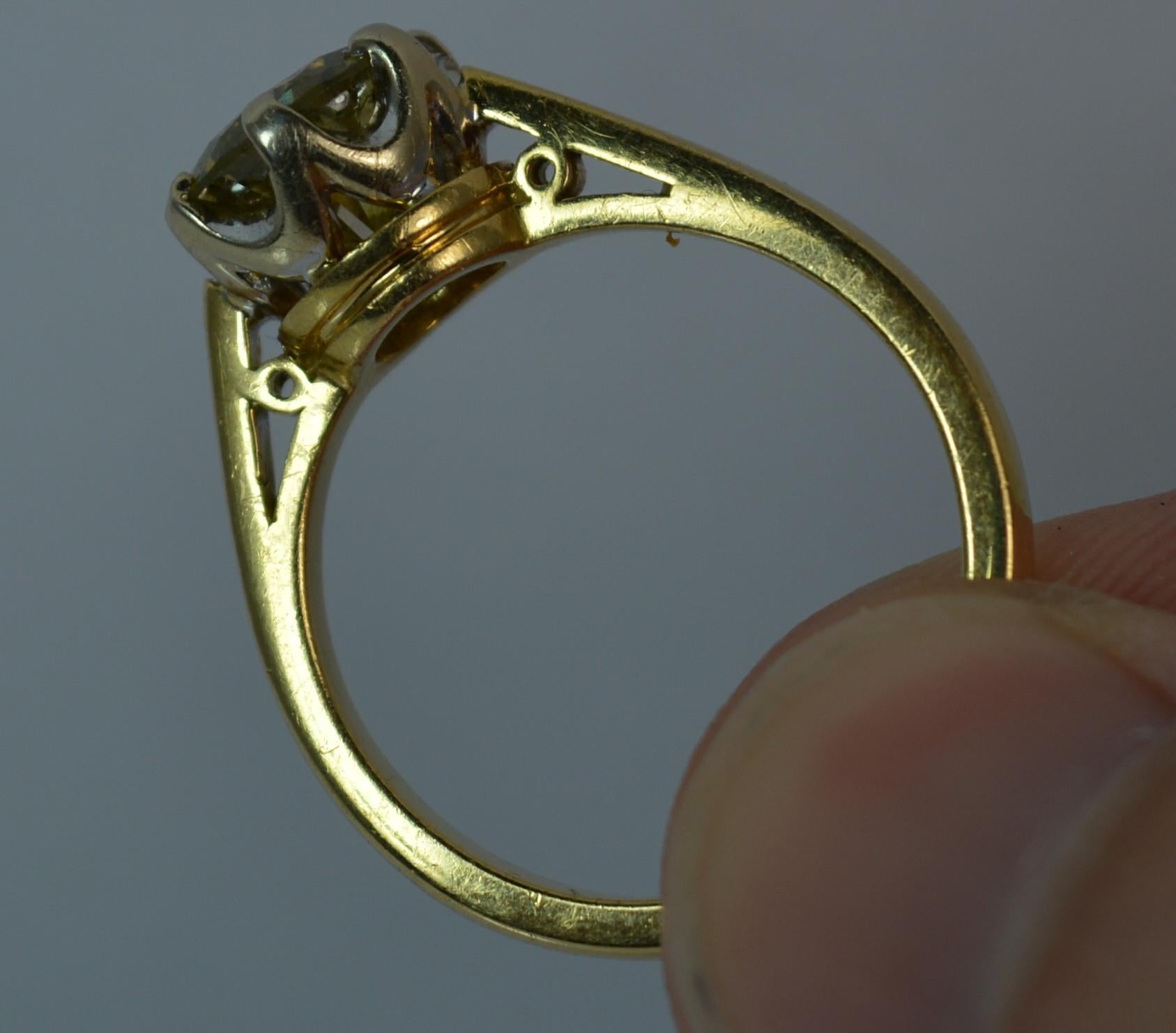 Modern 1.86 Carat Yellow Diamond 18 Carat Gold Solitaire Engagement Ring