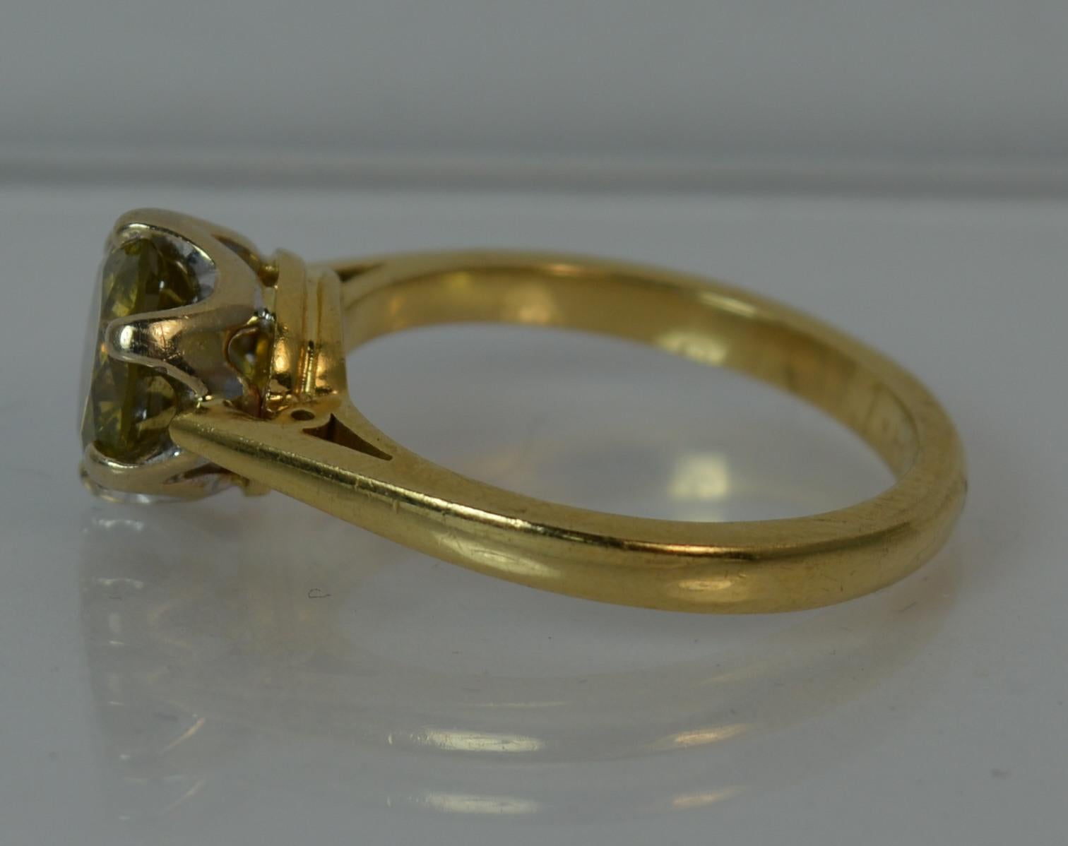 1.86 Carat Yellow Diamond 18 Carat Gold Solitaire Engagement Ring 2