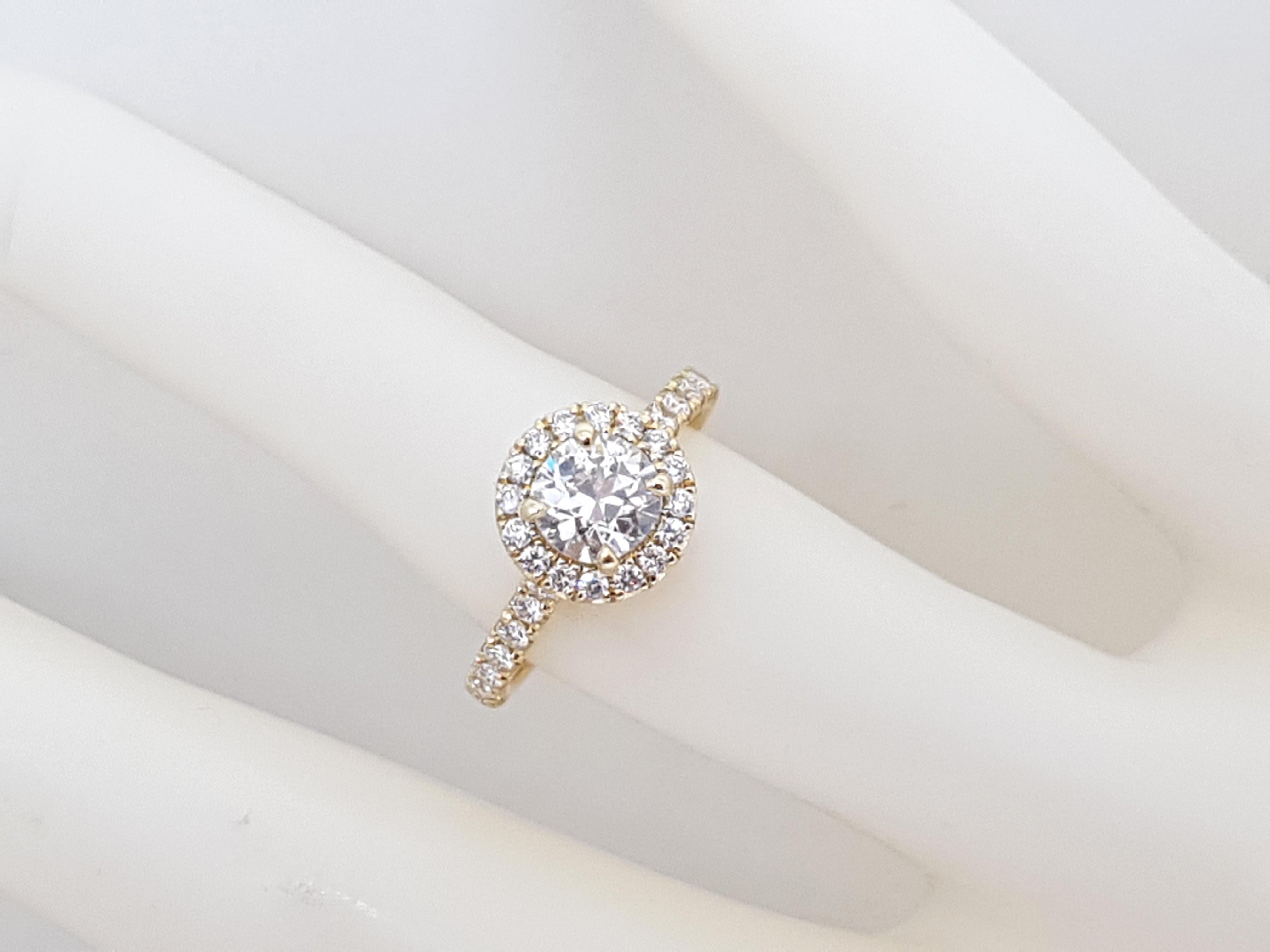 1.86 Carat Yellow Gold White Diamond Engagement Ring 5