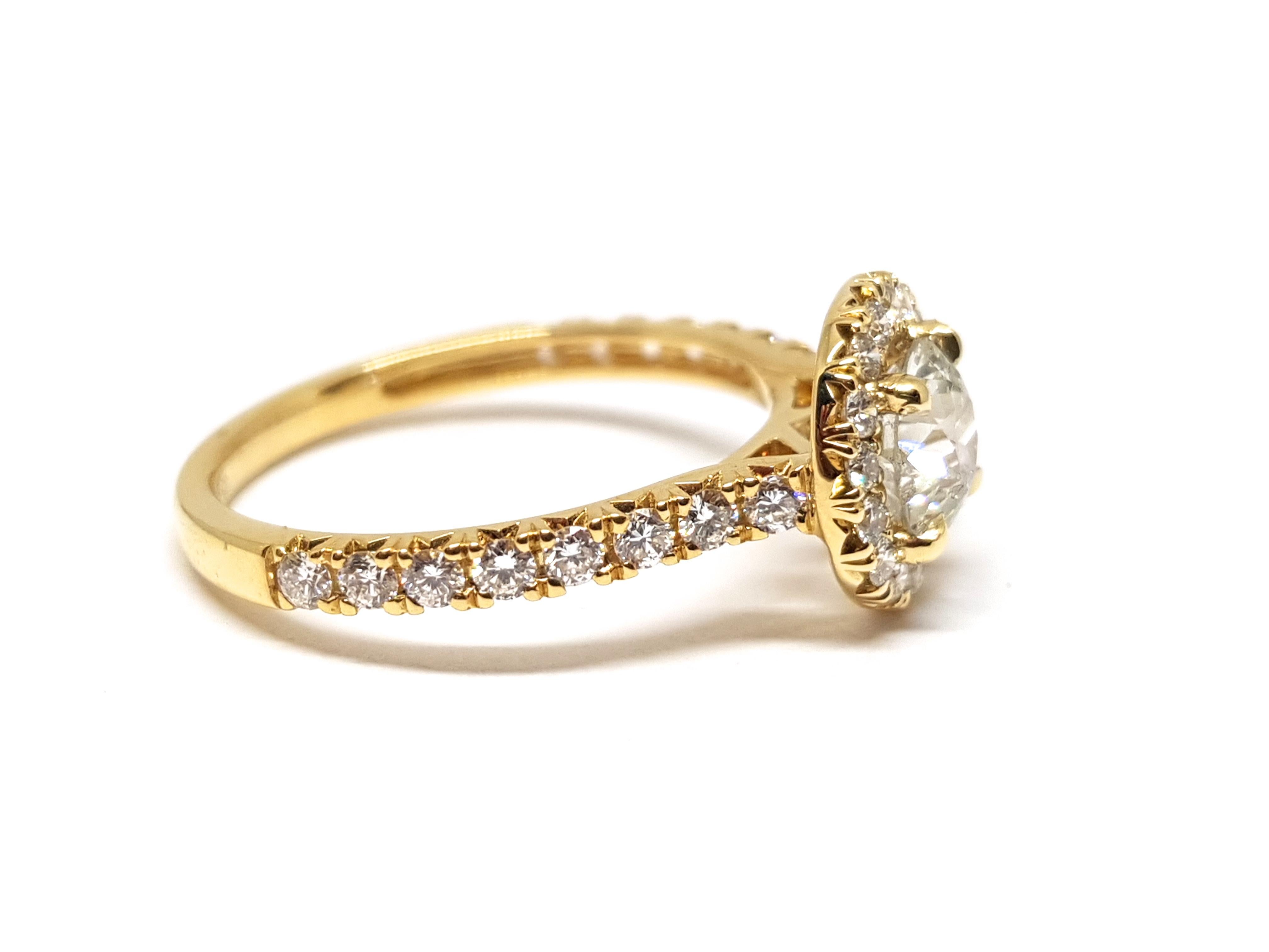 1.86 Carat Yellow Gold White Diamond Engagement Ring 1