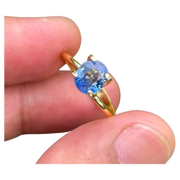 14K White Gold Natural Cornflower Blue Sapphire Stud Earrings – .75 TCW 4mm – Certified